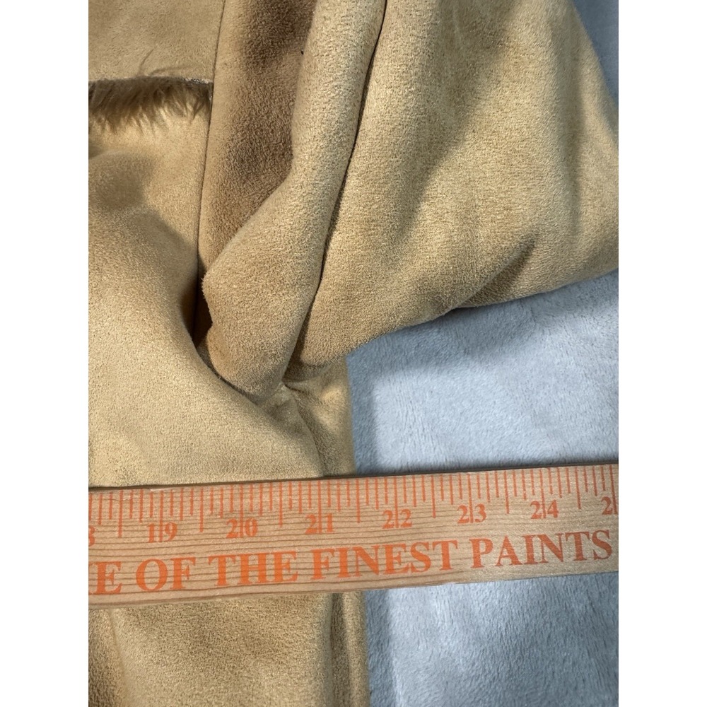 Vintage Rave Penny Lane Coat Women's Size XL Tan Suede Patchwork Faux Fur Y2K - Picture 7 of 7